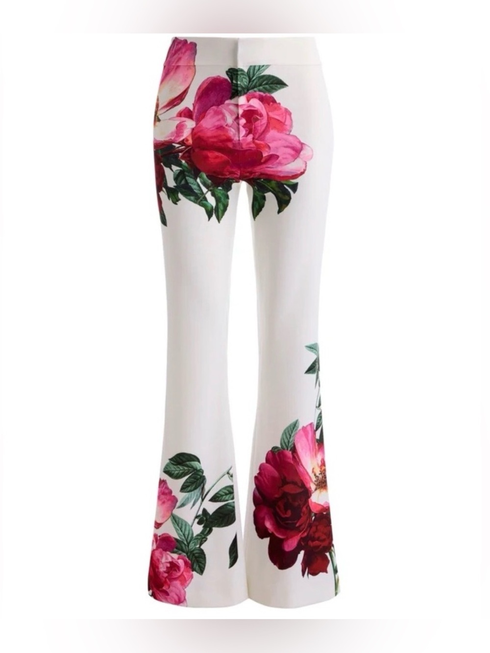 Alice + Olivia Andrew Floral Pants -EMPRESS BLOOM Off White- New with Tags #040 - Picture 6 of 8